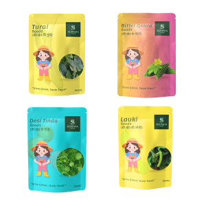 Fresh Veggie Combo Pack: Lauki, Turai, Tinda, and Karela - Wholesome Goodness in One Bundle! 15 Seeds each