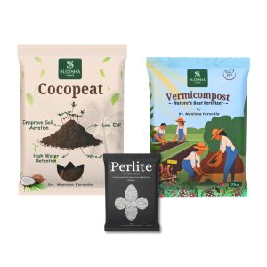 Potting Soil Ingredients-Cocopeat (2kg), Vermicompost (2kg) & Perlite (250g)