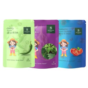 Grow Fresh, Eat Healthy: Combo Pack of Tomato, Brinjal, and Chilly Seeds