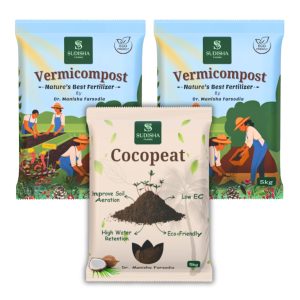 Combo Pack: Vermicompost + Low EC Cocopeat Powder | 100% Organic & Natural | Improves Soil & Water Retention