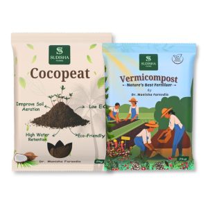 Combo Pack of Cocopeat Powder & Vermicompost (2kg each), Perfect for Seed Germination and Home Gardening