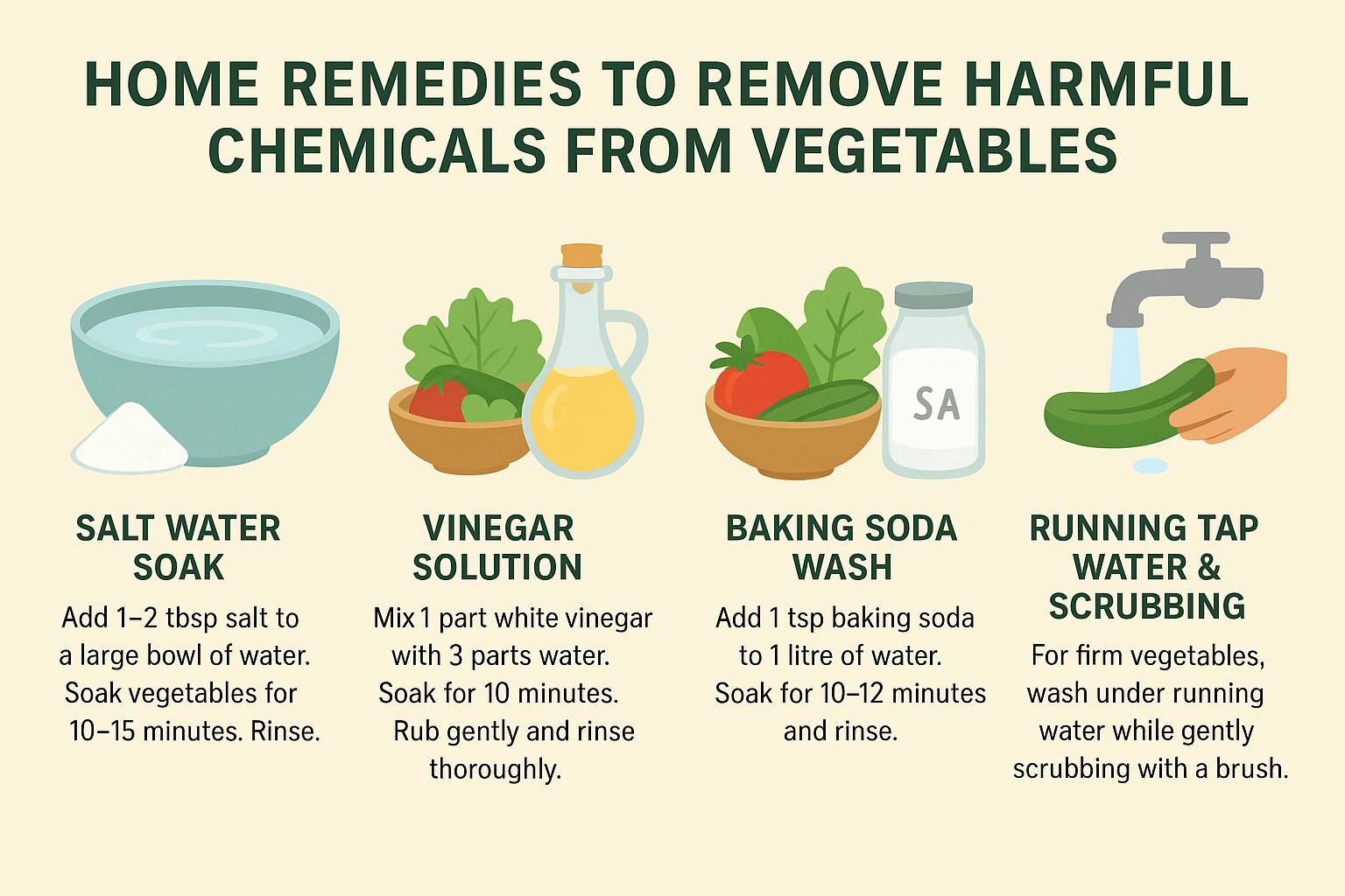 home remedy to remove harmful chemicals from the vegetables