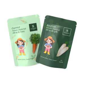 Combo Pack of Radish  (50 Seeds) & Carrot (30 Seeds) 3 packets